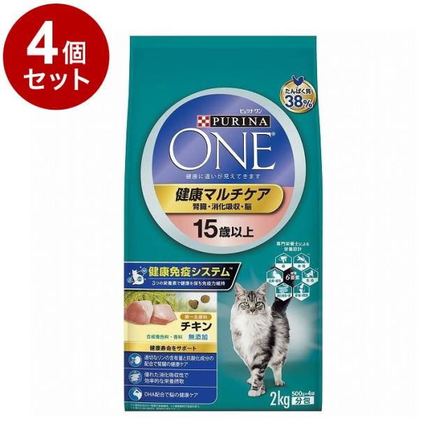 【4個セット】 ネスレ ピュリナワンキャット 健康マルチケア 15歳以上 チキン 2Kg【送料無料】