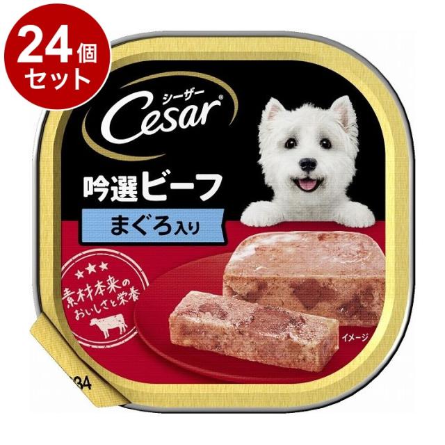 【24個セット】 シーザー 吟選ビーフ まぐろ入り 100g【送料無料】の通販は 4,859円