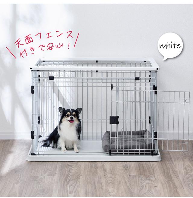 ボンビアルコン 犬用 ケージ サークル スライドドア & ペットレー クリアメッシュ S 木製 ウッド調 屋根付き 犬用ケージ ゲージ ハウス 横開き 木目 小型 コンパクト ウッドワン スライドドアサークル【送料無料】_4