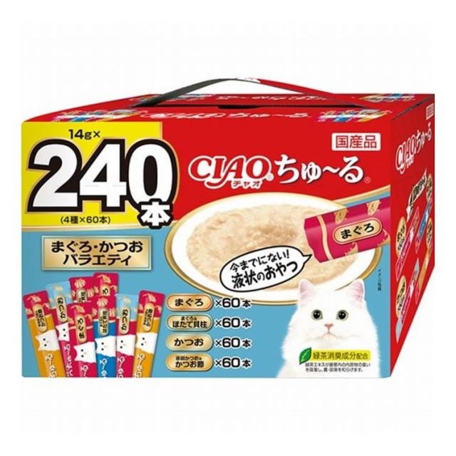 いなばペットフード CIAO ちゅ~る まぐろ・かつおバラエティBOX 14g×240本入【送料無料】