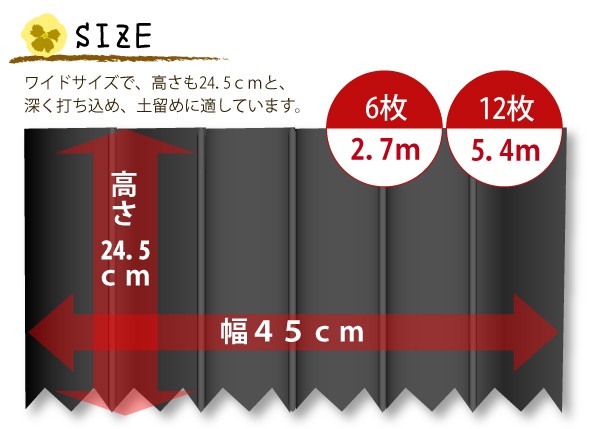 簡単打ち込み式土留めワイド ６枚入 かんたん打ち込み式(代引不可)【送料無料】の通販はau PAY マーケット - リコメン堂 | au PAY  マーケット－通販サイト