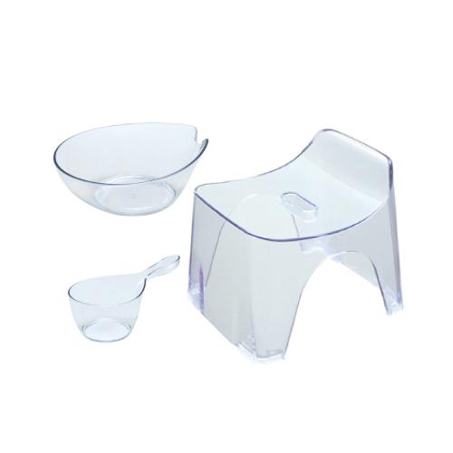 ヒューバスクリア 3点セット20h クリアーホワイト (032・035・038) ウォッシュボール ハンディーボール バススツール 風呂椅子(代引不可)の通販は 5,002円