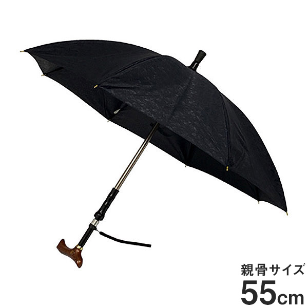 デュエットウォーカーMG 調整付マグネットタイプ55cm ジャガードローズ柄ダークネイビー 55cm 傘 かさレディース 女性用 杖 母の日 敬老の日 ギフト ブルー(代引不可)【送料無料】の通販は 18,000円