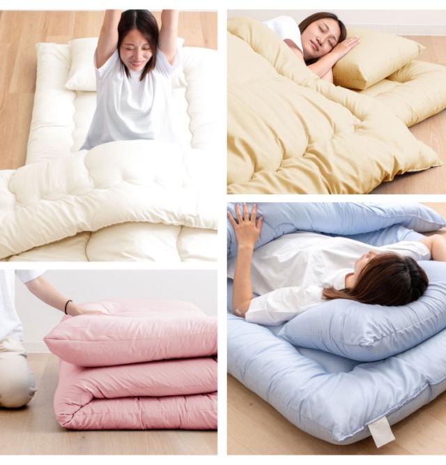 木綿わた 和風 敷布団 ダブルロング 日本製 綿混 敷き布団(固綿入り