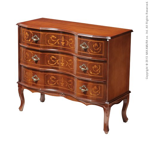 イタリア　象嵌　３段チェスト　猫足　クラシック イタリア家具 ヴェローナクラシック 猫脚チェスト 3段 象嵌