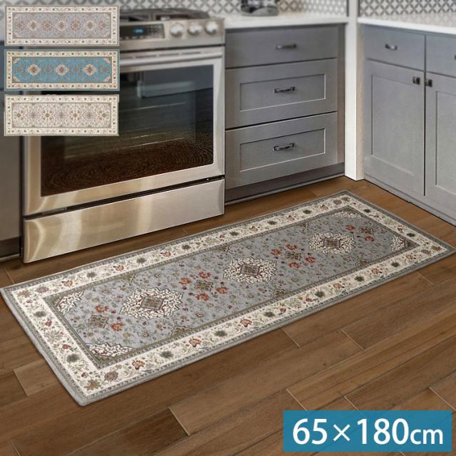 イタリア製 ジャガード織り マット イスタ 65x180cm 玄関マット キッチンマット 長方形 四角形 おしゃれ シェニール柄 アンティーク 洗える 丸洗い マルチマット(代引不可)【送料無料】の通販は 9,353円