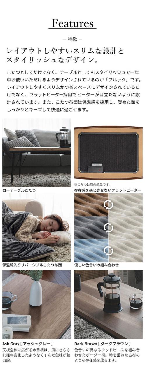 こたつ こたつテーブル 布団 セット こたつ布団 ロータイプ 100×50