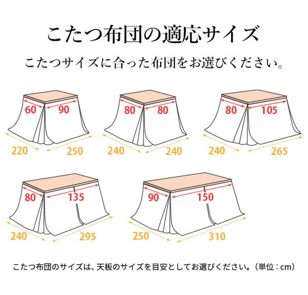 こたつ布団 リバーシブルコーデュロイダイニングこたつ布団 ロア 105×80cm こたつ用(265×240cm) SAI 彩 長方形 省スペース こたつ布団単品 保温 あったか 掛け布団 かけふとん コタツ 炬燵(代引不可)【送料無料】_9