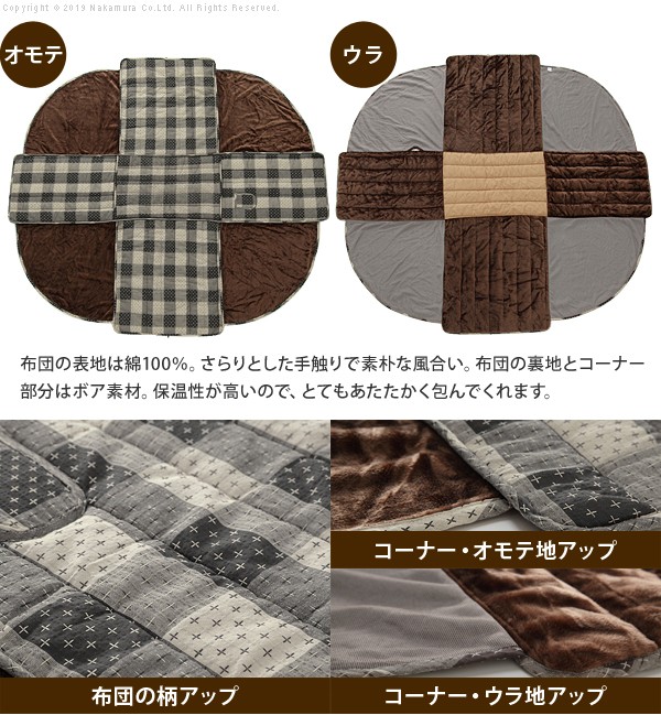 こたつ布団 長方形 省スペース ターンナップ デスク型こたつ用掛布団 75x50cmデスク型ハイタイプこたつ用 235x210cm(代引不可)【送料無料_3