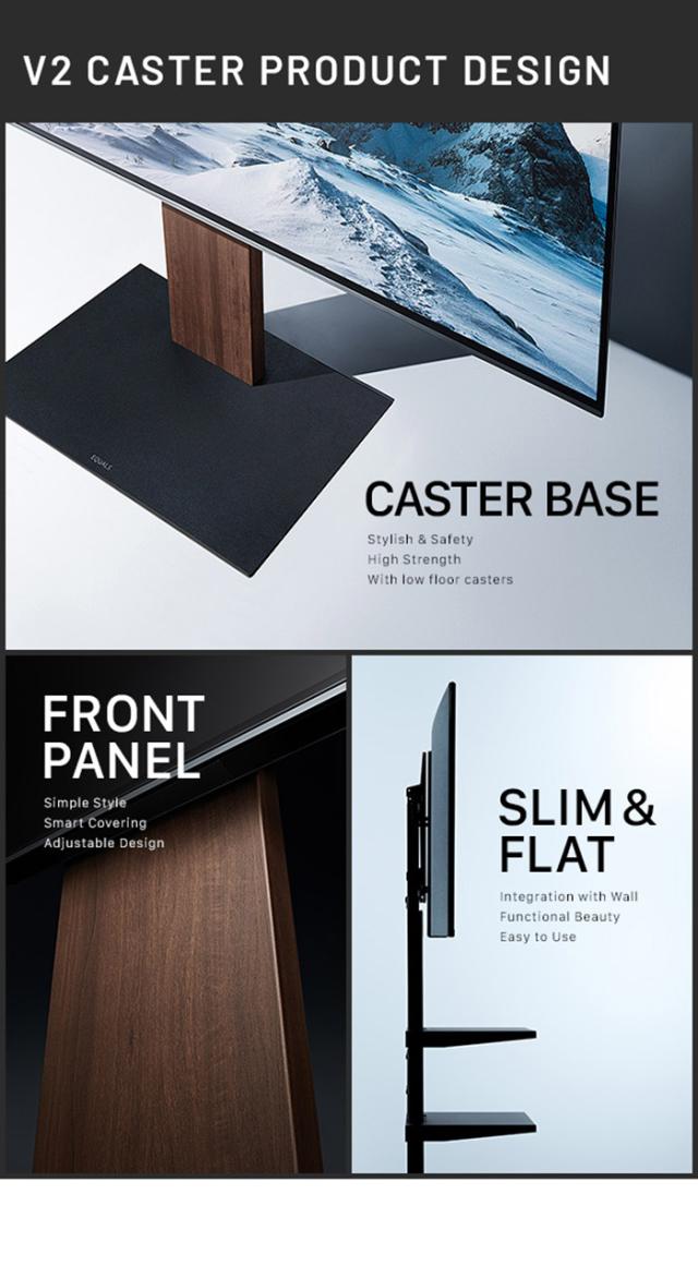 WALLインテリアテレビスタンド V2 CASTER ハイタイプ 32~60v対応 テレビ台 テレビスタンド TVスタンド キャスター付き フラット 自立型 背面収納 コード隠し モダン おしゃれ スタイリッシュ(代引不可)【送料無料】_8