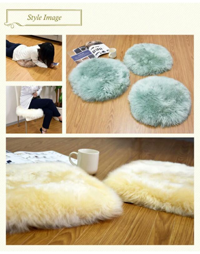 本物毛皮座布団.クッション 約40cm x 40cm 本物毛皮座布団.クッション