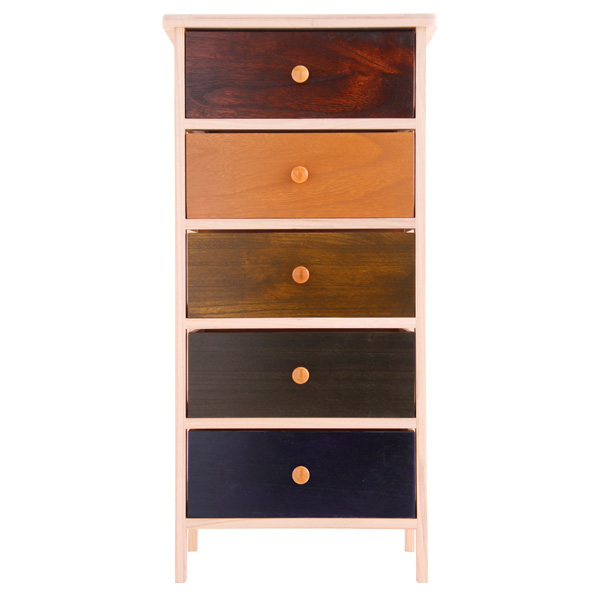 桐と白タイルのカラフル収納チェスト 5段 桐材 天然木 衣類収納 カラフル引き出し 防水 防虫 湿気に強い 完成品 自由にコーディネート 北欧 ナチュラル アンティーク キッチン リビング 子供部屋 かわいい チェスト 収納 タンス 【送料無料】の通販は 7,963円