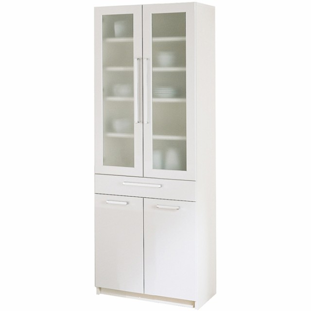 本州・四国は開梱設置無料! パモウナ 食器棚YC 【幅60×高さ180cm】 YC-S600K プレーンホワイト キッチンボード (代引不可)【送料無料】の通販は