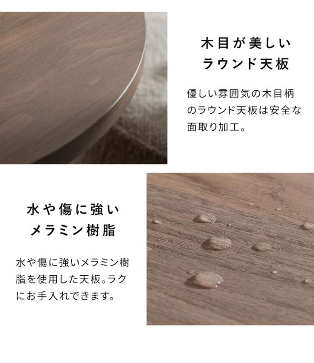 サイドテーブル スツール テーブル 天板下収納 スツールセット ラウンド天板 ソファ横 ソファサイド 木目柄 高さ55cm ブークレ生地 ウレタン シンプル おしゃれ かわいい Lien リエン(代引不可)【送料無料】_7