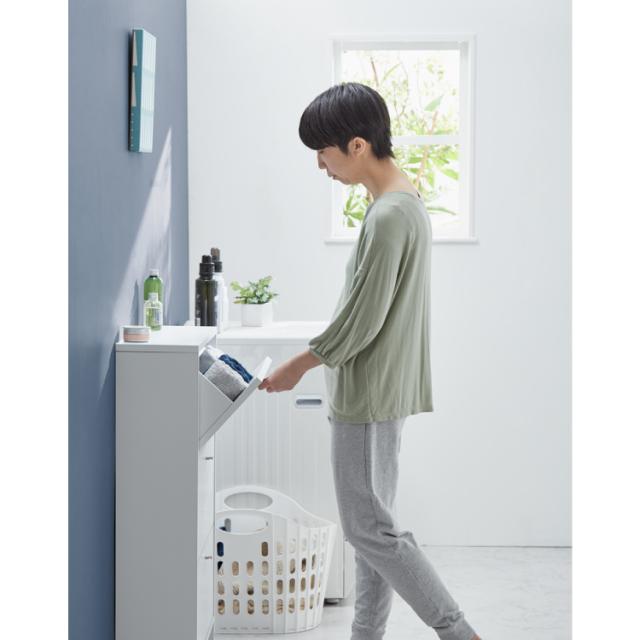 日本製 サニタリーチェスト 奥行20cm フラップタイプ 薄型 すき間収納