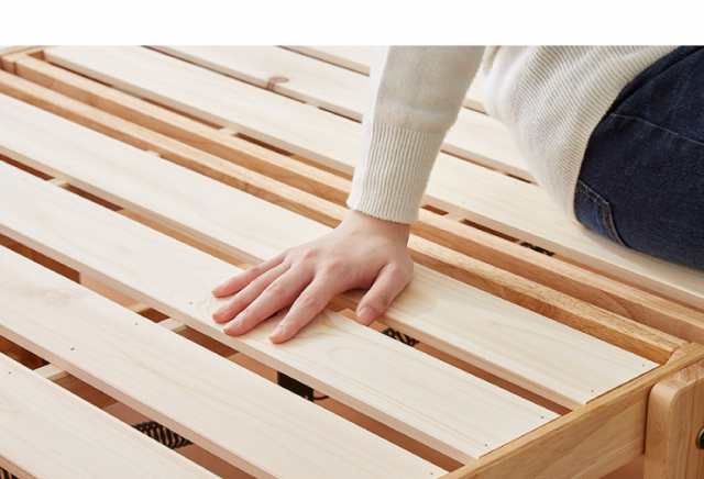 ヘッドボードなし】中居木工 日本製 折りたたみ すのこ ベッド ひのき 