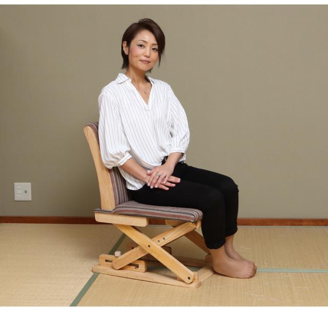 中居木工 高さが変わる座椅子 ナチュラル 3段階 リクライニング チェア 高座いす シニア リラックスチェア 角度 座面高 椅子 介護【送料無料】_5