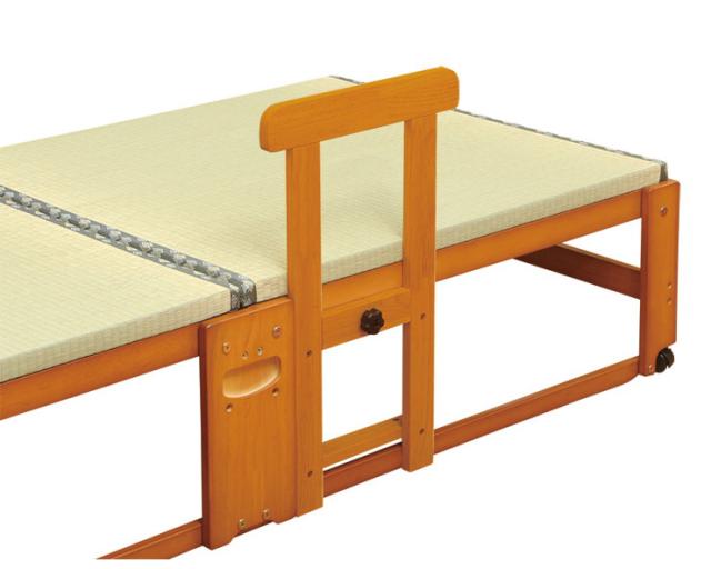 ※ハイタイプ専用 手すりDX 落下防止 立ち上がり 補助 すのこ 畳 共用 木製 天然木 介護 高齢者 ナチュラル ブラウン 畳ベッド すのこベッド 中居木工【送料無料】_3