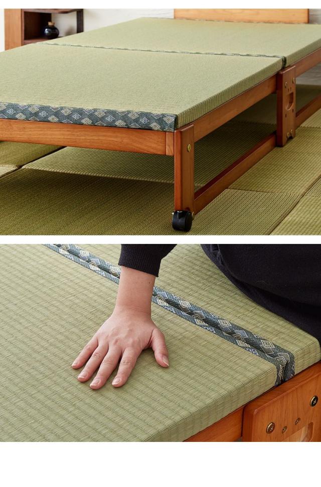 中居木工 日本製 折りたたみ 畳 ベッド ひのき ハイタイプ ワイドシングル 和風 木製 ヒノキ 檜 スノコ コンパクト 省スペース【送料無料】_8