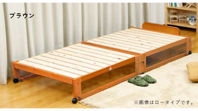 中居木工 日本製 折りたたみ すのこ ベッド ひのき ハイタイプ ワイド