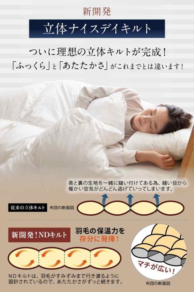 羽毛布団 95% dp440以上 1.0kg シングル 7年保証 日本製 抗菌 消