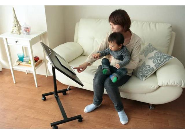 オスマック 角度調整機能付きマルチテーブル ダークブラウン【送料無料】_5