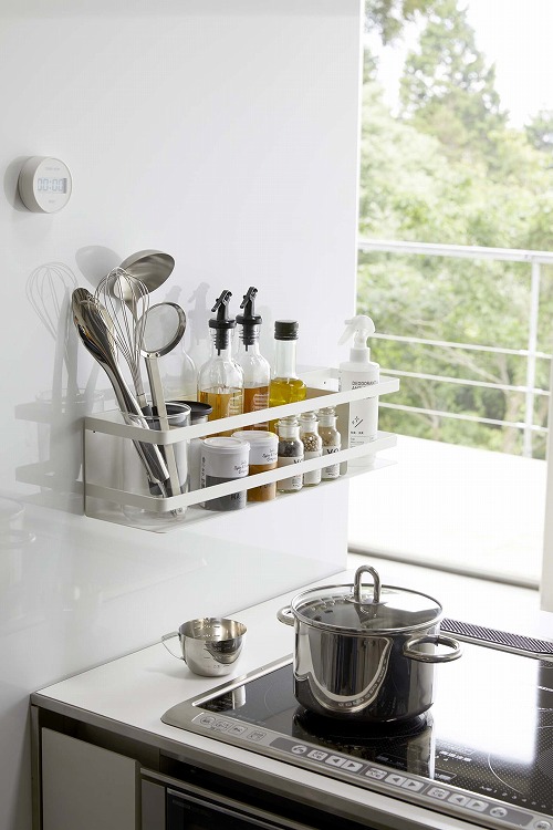 山崎実業 冷蔵庫横マグネットワイド収納ラック プレート Plate ホワイト【送料無料】の通販は 4,931円