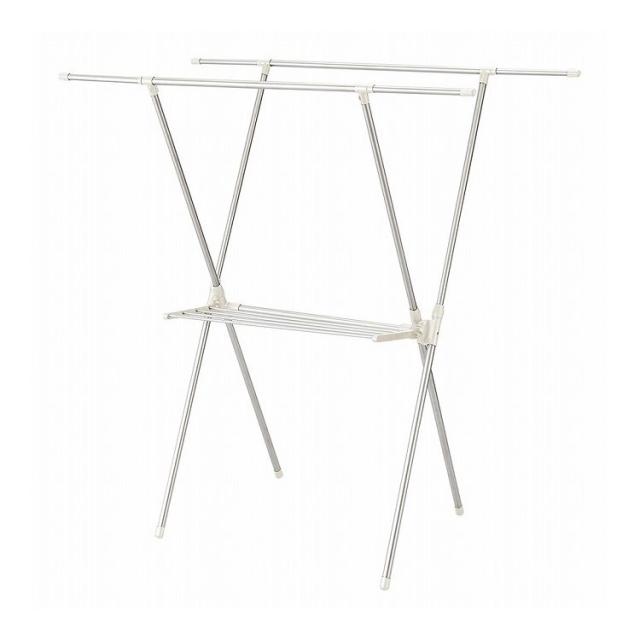 ベストコ ステンレス 物干し 洗濯干し X型 室内 伸縮式 幅97~145×奥行69×高さ85~154cm ライトグレー NY-275【送料無料】