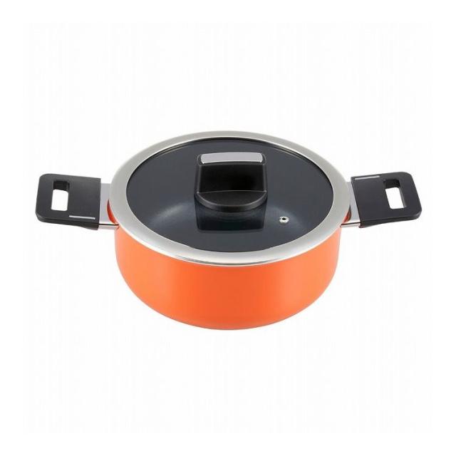 ベストコ 両手鍋 22cm キャセロール IH ガス火対応 オレンジ 耐摩耗性300万回 ND-6264 ベストウェア レジスタンス【送料無料】の通販は 6,090円
