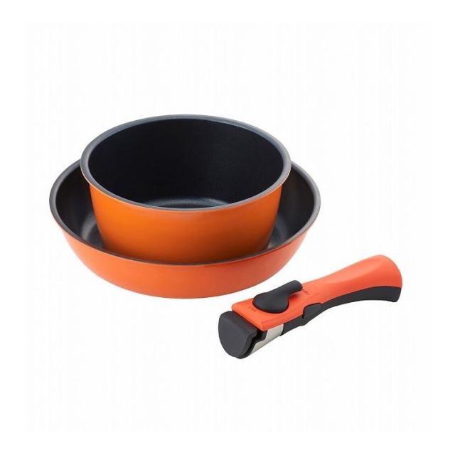 ベストコ フライパン ポット 取っ手 3点セット IH ガス火対応 オレンジ NM-221 ベストウェアレジスタンス【送料無料】の通販は 5,885円