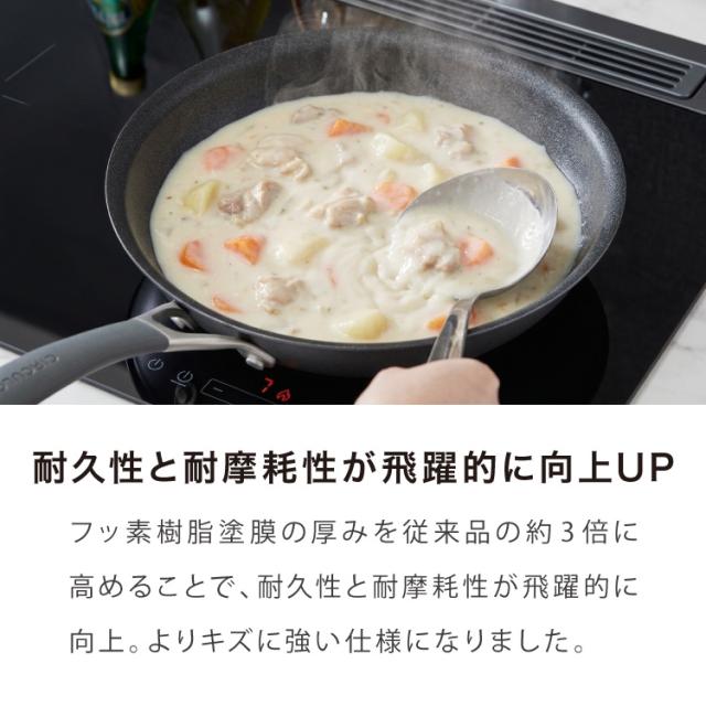 MEYER マイヤー サーキュロンフライパン 26cm ガス火 IH対応 PFOAフリー 金属ヘラOK サーキュロンA1 新モデル ブラック フッ素 こびり付かない サーキュロン 最高級 渦巻き 凹凸 耐久性 おしゃれ【送料無料】_7