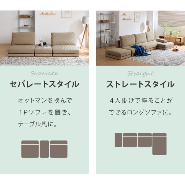 ソファ フロアソファ カウチソファ ローソファ 4人掛け 4P 幅225 座面高さ20 カバーリングソファ 洗える 四人掛け 四人用 4人掛け 組み合わせ ファブリック コーナーソファ sofa ひろびろ座面【送料無料】_9