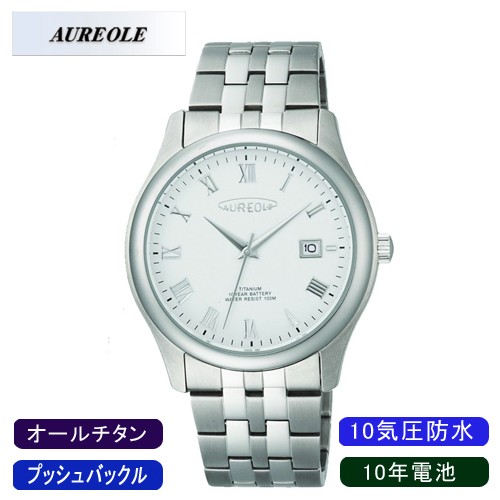 【AUREOLE】オレオール メンズ腕時計 SW-483M-6 アナログ表示 10年電池 オールチタン 10気圧防水  /1点入り(代引き不可)【送料無料】｜au PAY マーケット