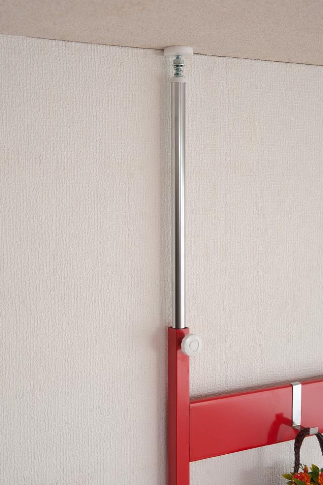日本製 壁面 突っ張り ラダーラック 幅86cm つっぱり パーテーション 壁面収納 壁面ラック ウォールラック 省スペース レッド 赤 おしゃれ かっこいい つっぱりラック ウォールラック (代引不可)【送料無料】_4