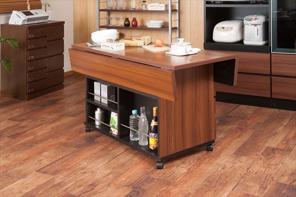 日本製 完成品 バタフライ カウンター テーブル チェリーブラウン 茶