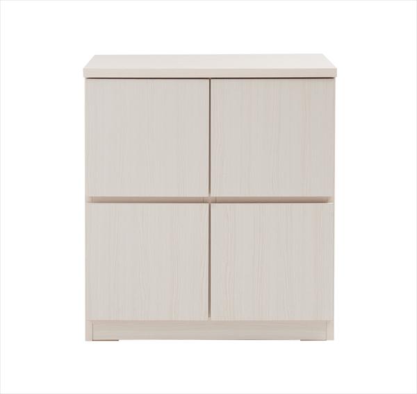 日本製 完成品 スクエア キャビネット 幅70 高さ80 おしゃれ スリム 大容量 収納 国産 木目調 白 木製 アンティーク ナチュラル 2段 二列(代引不可)【送料無料】_1