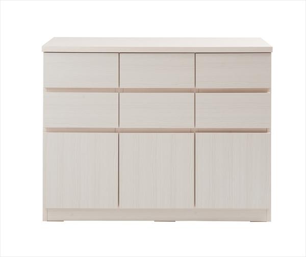日本製 完成品 スクエア キャビネット リビングボード 幅104.5 高さ80 おしゃれ スリム 大容量 収納 国産 木目調 白 木製 アンティーク 3段(代引不可)【送料無料】