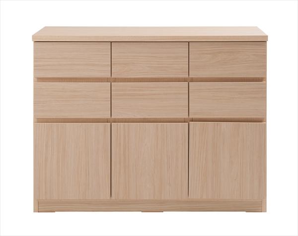 日本製 完成品 スクエア キャビネット リビングボード 幅104.5 高さ80 おしゃれ スリム 大容量 収納 国産 木目調 ナチュラル 木製 3段(代引不可)【送料無料】_1
