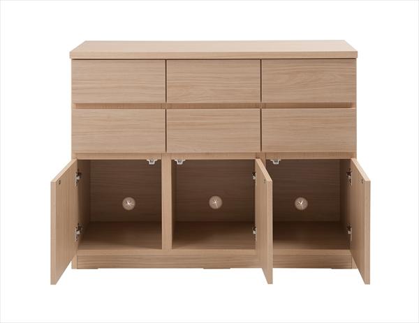日本製 完成品 スクエア キャビネット リビングボード 幅104.5 高さ80 おしゃれ スリム 大容量 収納 国産 木目調 ナチュラル 木製 3段(代引不可)【送料無料】_2