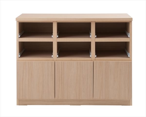 日本製 完成品 スクエア キャビネット リビングボード 幅104.5 高さ80 おしゃれ スリム 大容量 収納 国産 木目調 ナチュラル 木製 3段(代引不可)【送料無料】_3