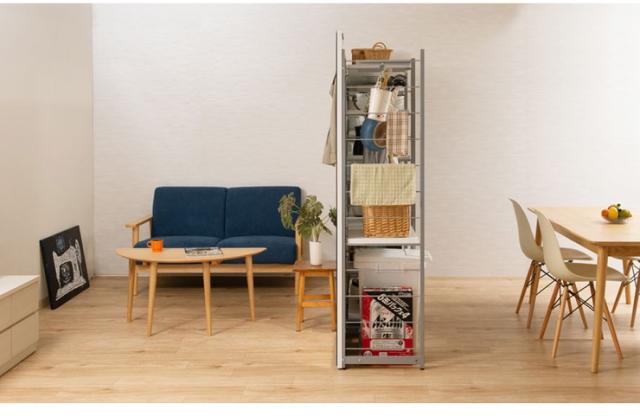 日本製 パーテーション 間仕切り 仕切り リビング 収納 収納ラック 幅120cm ハンガー ナチュラル(代引不可)【送料無料】