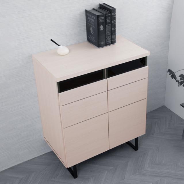 日本製 モノトーン スクエアキャビネット 幅71cm 引出しタイプ 引出し 収納 キャビネット 収納キャビネット 収納棚 棚 国産(代引不可)【