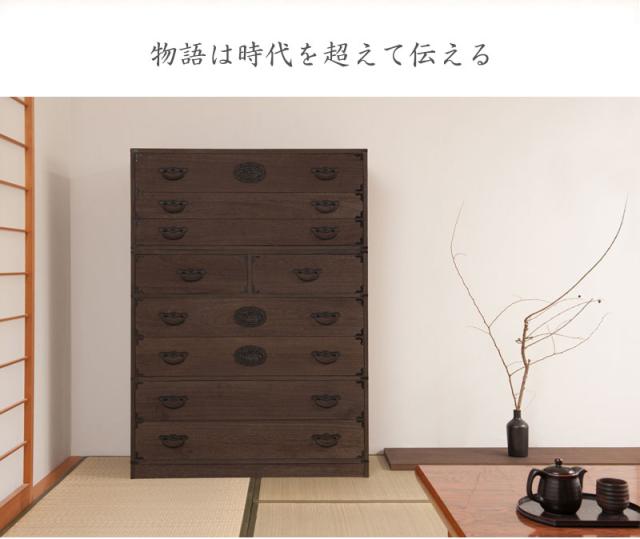 日本製 大川家具 民芸 焼桐 箪笥3段 三段 タンス 桐たんす 箪笥 収納 衣類収納 収納タンス 和風 和モダン おしゃれ 和室 国産(代引不可)_17