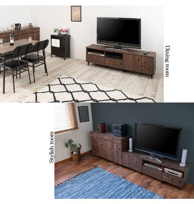 日本製 ARIZONA 連結できる ヴィンテージ TVボード 幅60 ローボード