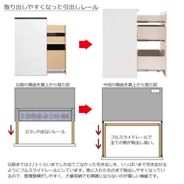 日本製 完成品 キッチンカウンター 幅110.5 マリンナチュラル アンティーク 北欧 カウンター 引き出し キャスター付き 鏡面仕上げ 木製 木目調 おしゃれ 北欧 大容量 国産 ワイド 収納(代引不可)【送料無料】_10