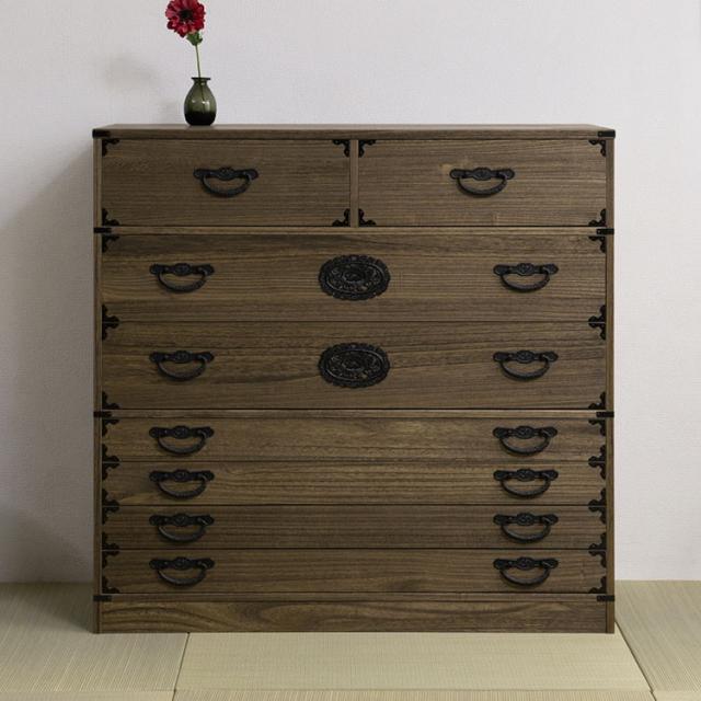 昭和レトロ 桐タンス 味のある木製の引き出し2段 チェスト 桐箪笥 昭和