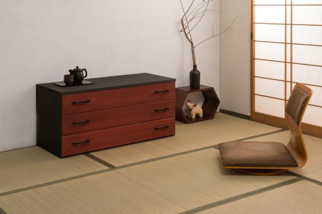 朱雀 総桐箪笥 3段 幅98 朱 民芸 李朝家具 和ダンス 和タンス 和箪笥 着物用 日本製 着物収納 引き出し チェスト 桐タンス 桐たんす 桐衣装箱 浴衣 天然木 木製 国産 衣裳ケース 収納タンス(代引不可)【送料無料】_11