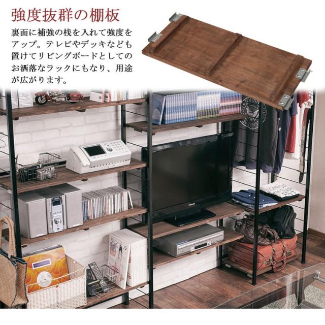 Radi ラック追加用棚板 幅60 奥行30 ブラウン ブラック オープンラック ワードローブ ヴィンテージ 壁面ラック 棚 つっぱり 薄型 収納棚 ディスプレイラック 店舗什器 カフェ(代引不可)【送料無料】_3