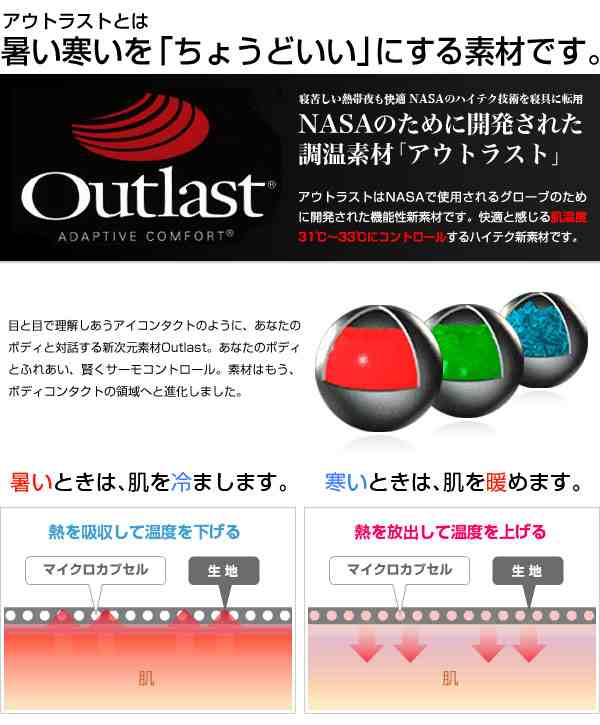 アウトラスト 国産 日本製 Outlast 2点セット ダブル 快眠 ひんやり ハイテク クール NASA ハイテク素材【送料無料】