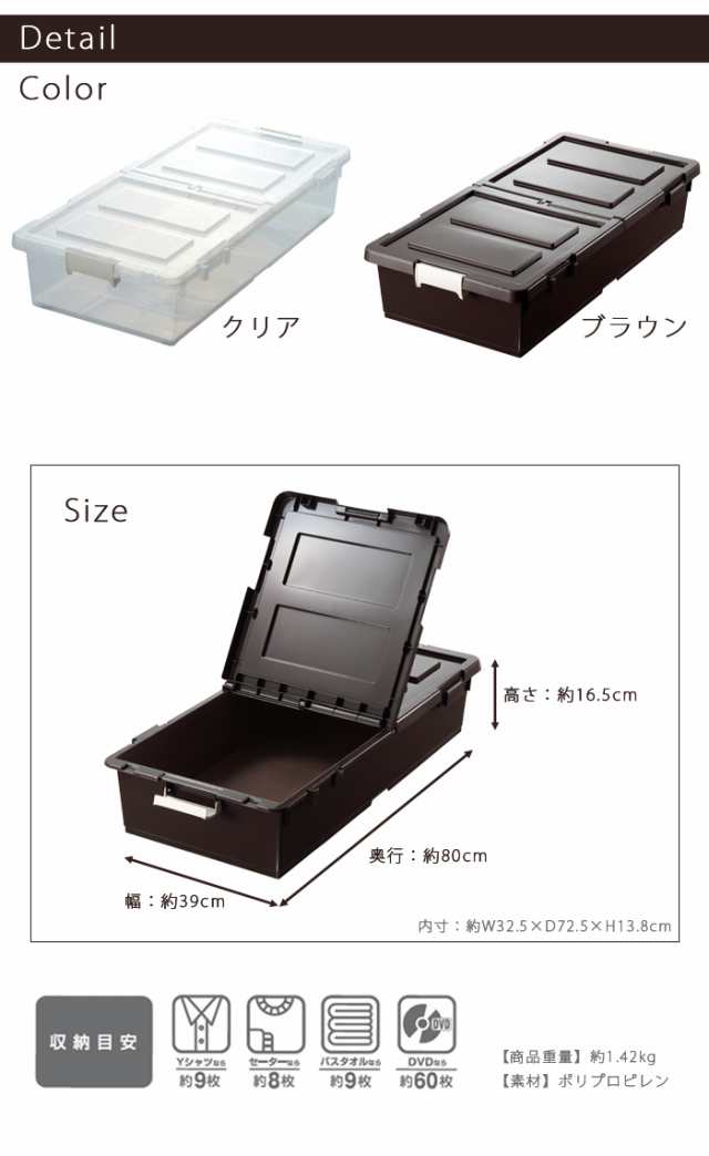 日本製 ベッド下 ベッド下収納箱 リビング収納 収納ボックス 収納ケース フタ付き ベッド下収納 収納箱 収納ボック キャスター付き 2個組の通販はau  PAY マーケット - リコメン堂インテリア館